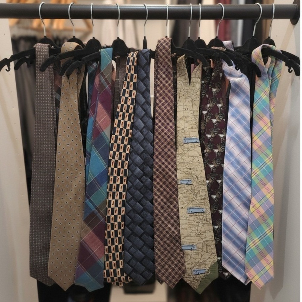 Mens Necktie Bundle 9pc Perry Ellis‎ Structure Churchill Plaid Geometric Novelty
